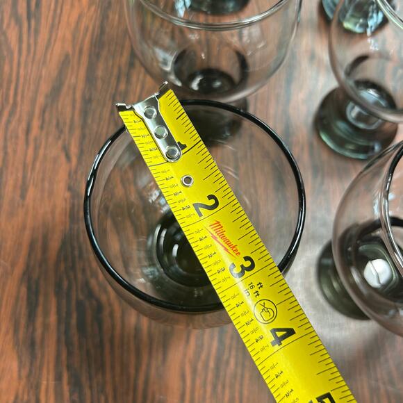 Set of 6 Vintage Libbey Smoke STAX Gray Goblets – MCM Stacking Glasses - Picture 12 of 12